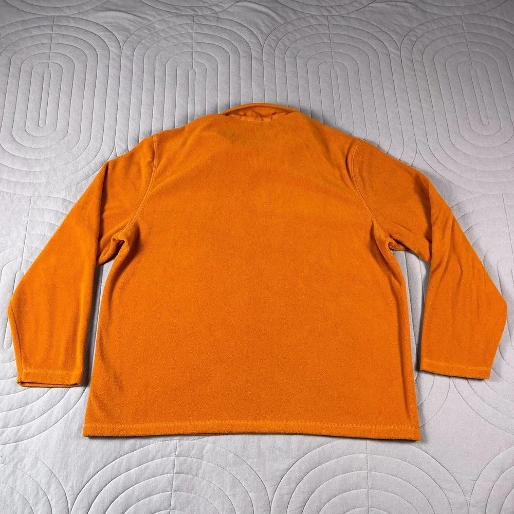 Eddie Bauer Fleece Pullover Mens XL Orange 1/4 Zip Lightweight Outdoor